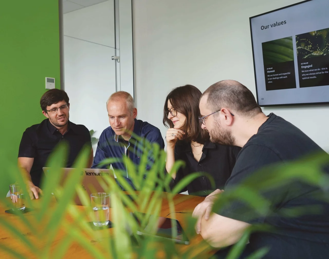 Meeting at the table.