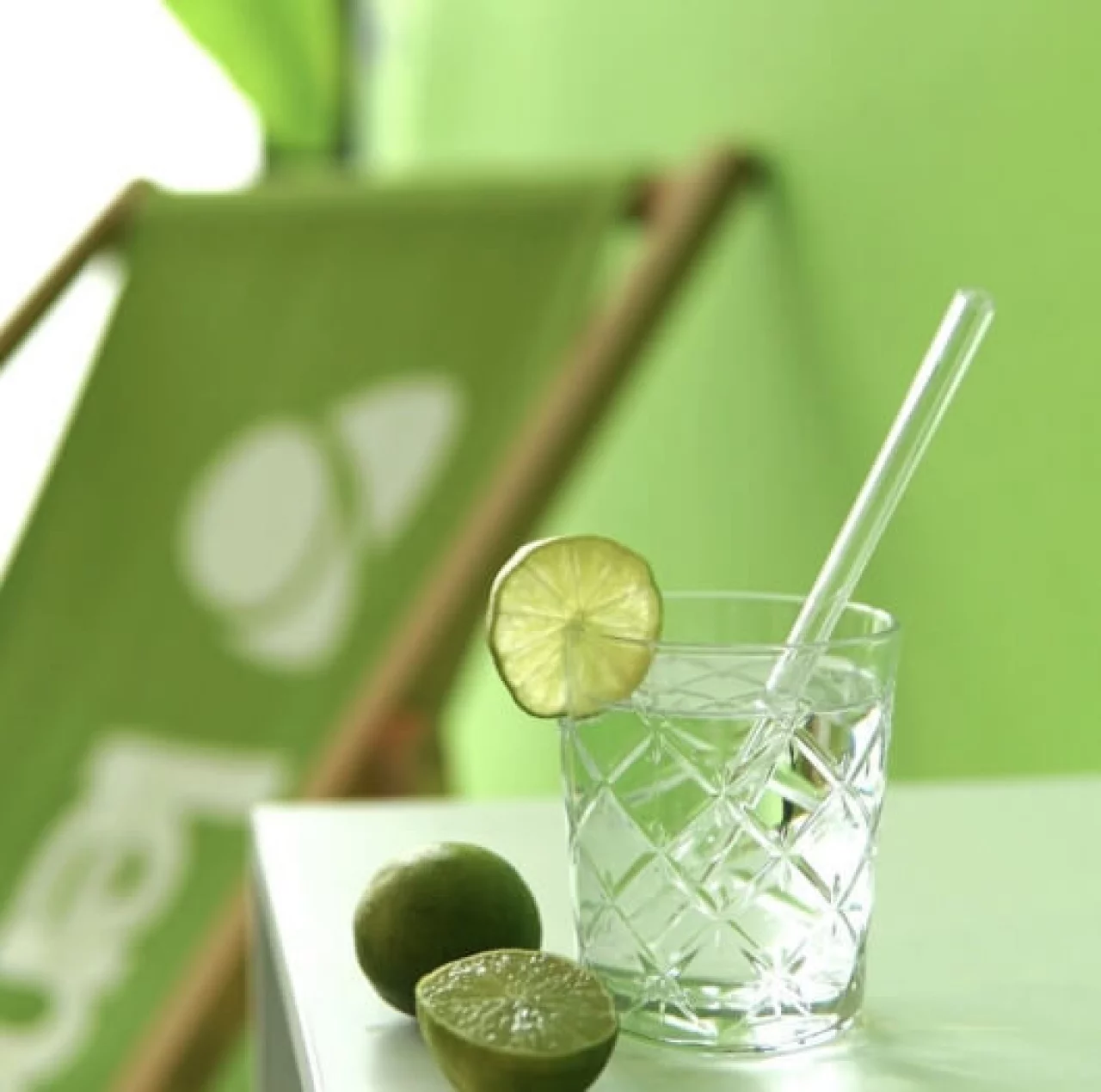 Cocktail Glass with Lime.